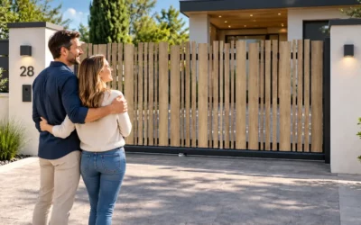 portail aluminium effet bois